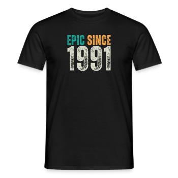 Episch seit 1991 - Retro Geburtstagsspruch - Männer T-Shirt - Schwarz - Vorne - AI Model Male 178 light (178cm)