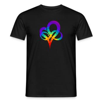 Regenbogen Herz - Männer T-Shirt - Schwarz - Vorne - AI Model Male 178 light (178cm)