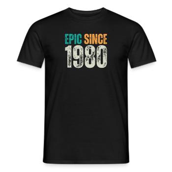 Episch seit 1980 - Retro Geburtstagsspruch - Männer T-Shirt - Schwarz - Vorne - AI Model Male 178 light (178cm)