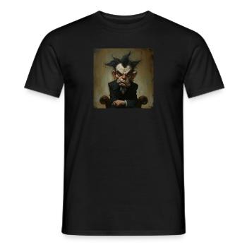Stern face - Men's T-Shirt - black - Front - AI Model Male 178 light (178cm)