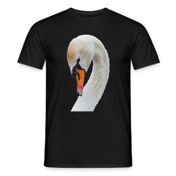 Schwan - Männer T-Shirt - Schwarz - Vorne - AI Model Male 178 light (178cm)