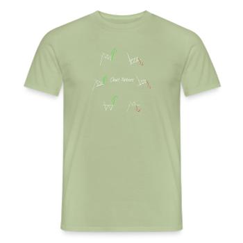 Modèles de graphiques - T-shirt homme - vert sauge - Devant - AI Model Male 178 light (178cm)