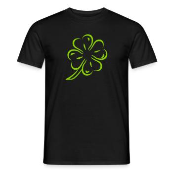 Kleeblatt, 4 blättriges Kleeblatt, Glück - Männer T-Shirt - Schwarz - Vorne - AI Model Male 178 light (178cm)