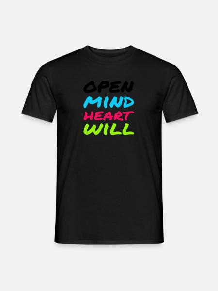 Open Mind, Heart & Will – Achtsamkeits-Statement - Männer T-Shirt -