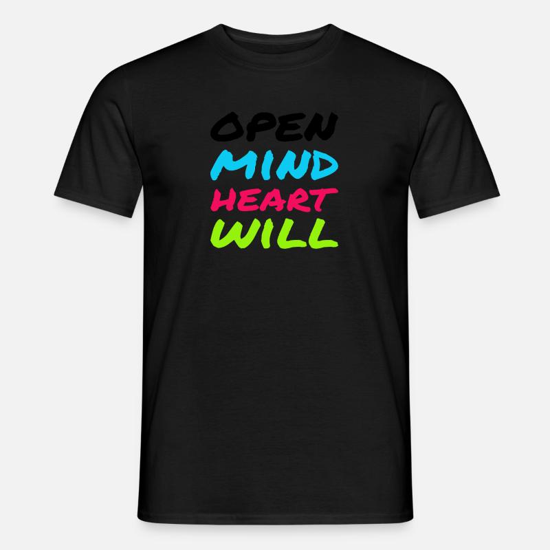 Open Mind, Heart & Will – Achtsamkeits-Statement - Männer T-Shirt - undefined