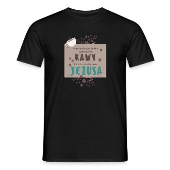 Juste un petit café et beaucoup de Jésus - T-shirt homme - noir - Devant - AI Model Male 178 light (178cm)
