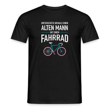Alter Mann Mit Fahrrad - Radfahrer Radsport Biker - Men's T-Shirt - black - Front - AI Model Male 178 light (178cm)