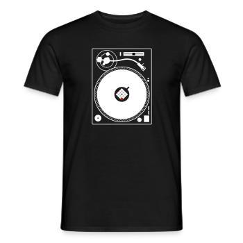 PLATTENSPIELER VINYL DJ TURNTABLE - Männer T-Shirt - Schwarz - Vorne - AI Model Male 178 light (178cm)