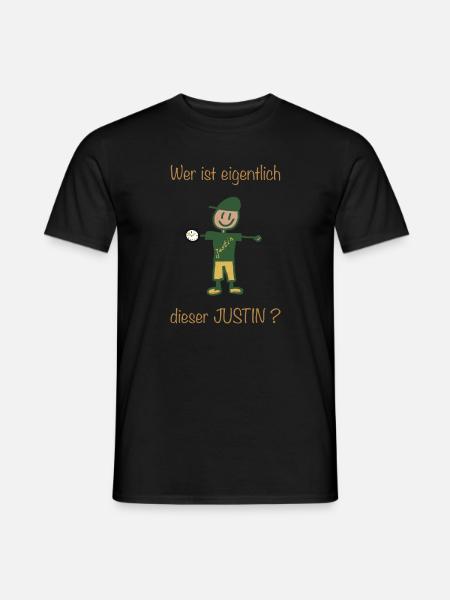 Wer ist eigentlich dieser Justin? - Männer T-Shirt - Schwarz