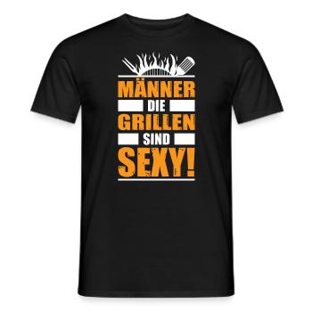 Männer die grillen sind Sexy Grillsaison - Männer T-Shirt - Schwarz - Vorne - AI Model Male 178 light (178cm)