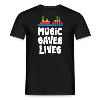 Music Saves Lives - Männer T-Shirt - Schwarz - Vorne - AI Model Male 178 light (178cm)