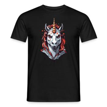 Dunkles Vampir Einhorn Halloween Design - Männer T-Shirt - Schwarz - Vorne - AI Model Male 178 light (178cm)
