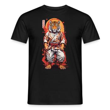 Martial Arts Tiger Kanji Karate Judo Jiujitsu - Men's T-Shirt - black - Front - AI Model Male 178 light (178cm)
