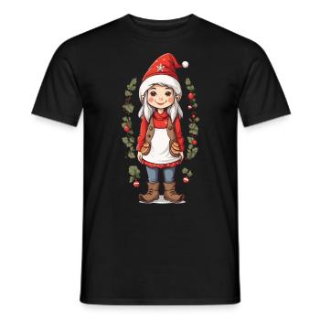 Nordischer Weihnachtswichtel Elf Mama Gnom Design - Männer T-Shirt - Schwarz - Vorne - AI Model Male 178 light (178cm)