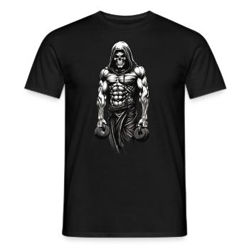 Powerful Bodybuilder Skeleton Training Design - Men's T-Shirt - black - Front - AI Model Male 178 light (178cm)