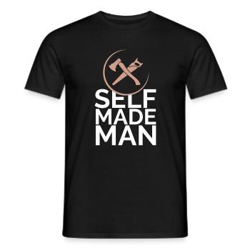Handwerker Stolz Bauen Symbol Axt Säge Logo icon - Männer T-Shirt - Schwarz - Vorne - AI Model Male 178 light (178cm)