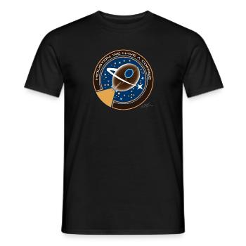 D19 Houston we have a coffee - Men's T-Shirt - black - Front - AI Model Male 178 light (178cm)