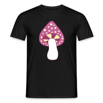 Mushroom fly agaric violet pattern customizable - Men's T-Shirt - black - Front - AI Model Male 178 light (178cm)