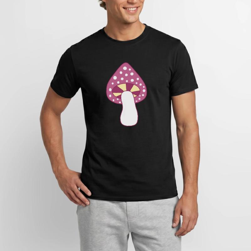 Mushroom fly agaric violet pattern customizable Men’s T-shirt