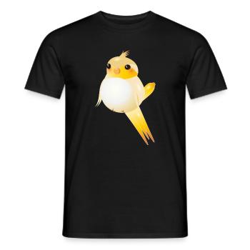 round canary in kawaii style - Men's T-Shirt - black - Front - AI Model Male 178 light (178cm)