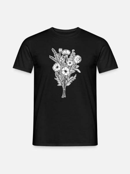 Bouquet Flowers Wildflowers Wedding Gift - Men's T-Shirt - black