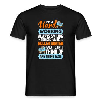 design de patins à roulettes - T-shirt homme - noir - Devant - AI Model Male 178 light (178cm)