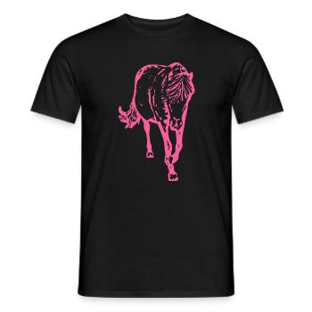 Pferd rosa pink - Männer T-Shirt - Schwarz - Vorne - AI Model Male 178 light (178cm)