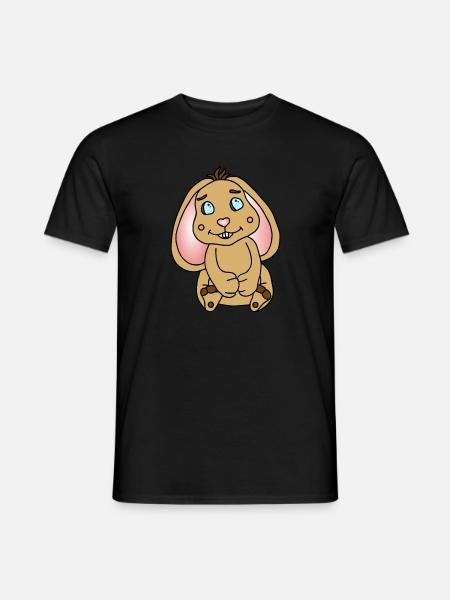 Hase mit Schlappohren - Männer T-Shirt - Schwarz