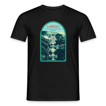 Lamego, Sanctuary of Our Lady of Remedies - Men's T-Shirt - black - Front - AI Model Male 178 light (178cm)