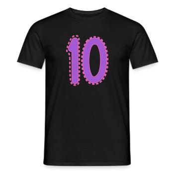10. 10 JAHRE. 10-JÄHRIGES JUBILÄUM. 10-JÄHRIGES JUBILÄUM. - Männer T-Shirt - Schwarz - Vorne - AI Model Male 178 light (178cm)