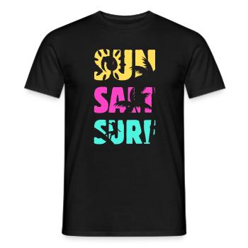 Sun Salt Surf Summer - Men's T-Shirt - black - Front - AI Model Male 178 light (178cm)