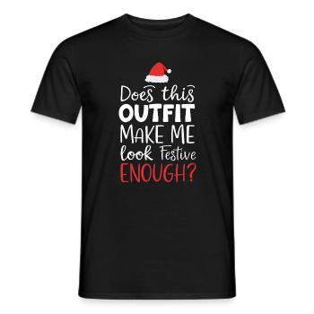 Festliches Weihnachts- Outfit - Männer T-Shirt - Schwarz - Vorne - AI Model Male 178 light (178cm)