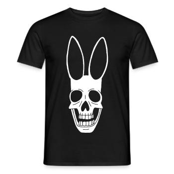 White Rabbit Skull - Men's T-Shirt - black - Front - AI Model Male 178 light (178cm)