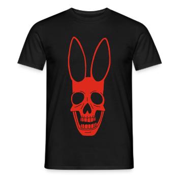 Red Rabbit Skull - Men's T-Shirt - black - Front - AI Model Male 178 light (178cm)