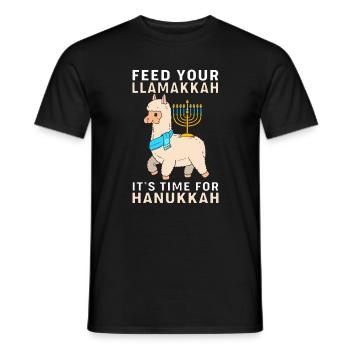 Hanoukka Hanoukka Hanoukka Lama - T-shirt homme - noir - Devant - AI Model Male 178 light (178cm)