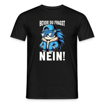 Avant de demander No Hedgehog Mauvaise humeur - T-shirt homme - noir - Devant - AI Model Male 178 light (178cm)