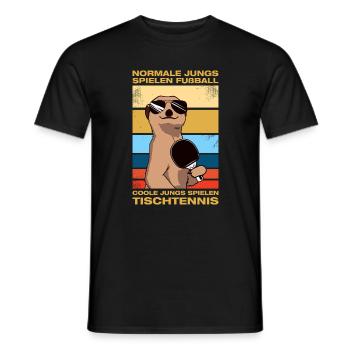 Cool Guys Playing Table Tennis Table Tennis Players - Men's T-Shirt - black - Front - AI Model Male 178 light (178cm)