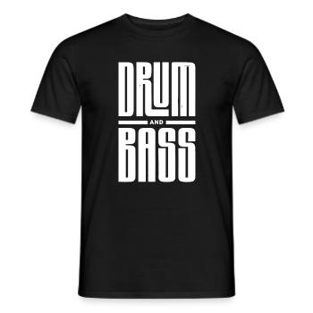 Drum and Bass Fette Typografie - Männer T-Shirt - Schwarz - Vorne - AI Model Male 178 light (178cm)