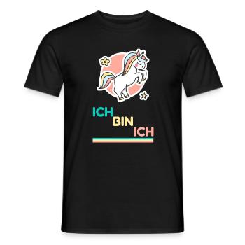 Pastell Unicorn Ich Bin Ich - Männer T-Shirt - Schwarz - Vorne - AI Model Male 178 light (178cm)