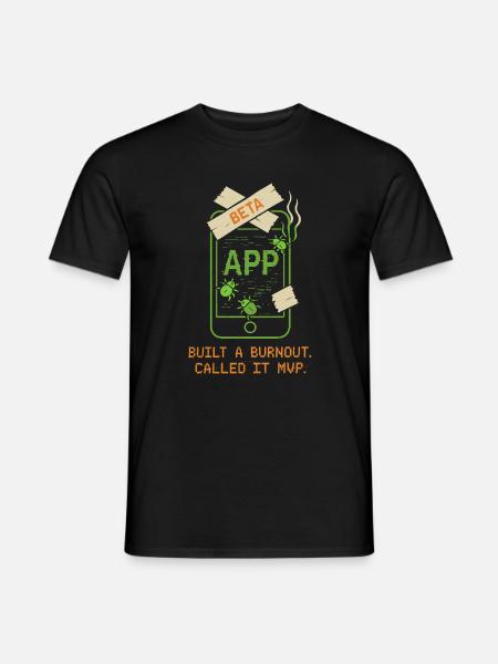 Startup Founder Survivor Burnout Recover - Men's T-Shirt - black
