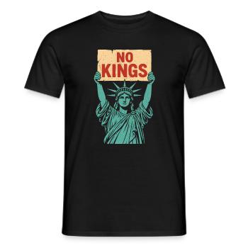 No Kings Patriotic Anti-Monarchy Liberty USA - Men's T-Shirt - black - Front - AI Model Male 178 light (178cm)