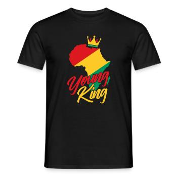 Young King – Black History Melanin Pride - Men's T-Shirt - black - Front - AI Model Male 178 light (178cm)
