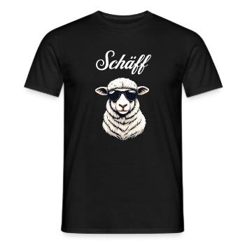 Schäff - Le patron décontracté en style laine - T-shirt homme - noir - Devant - AI Model Male 178 light (178cm)