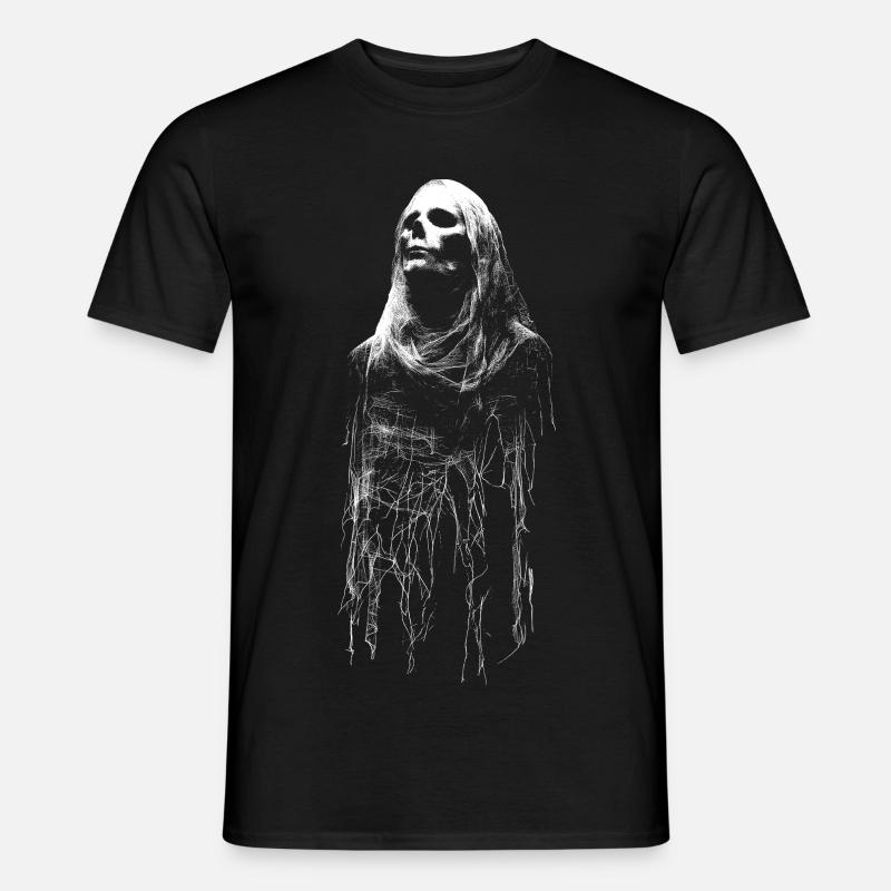 Schleiergeist im Spukgewand - Männer T-Shirt - Schwarz
