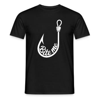 Conception du crochet leurre Me - T-shirt homme - noir - Devant - AI Model Male 178 light (178cm)