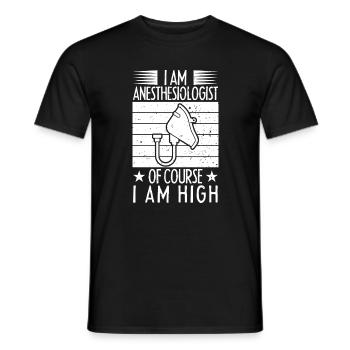 Anesthésiste Bien sûr que je suis un spécialiste de haut niveau - T-shirt homme - noir - Devant - AI Model Male 178 light (178cm)