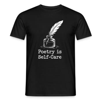La poésie comme conception de plumes d’auto-soin - T-shirt homme - noir - Devant - AI Model Male 178 light (178cm)