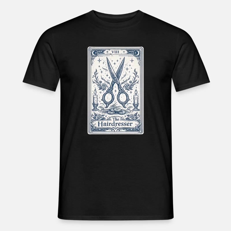 Friseur-Tarotkarten-Illustration - Männer T-Shirt - Schwarz