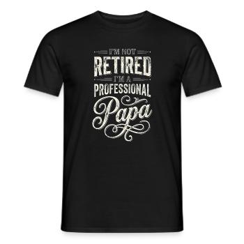 Professional Papa Humorous Retirement Quote - Men's T-Shirt - black - Front - AI Model Male 178 light (178cm)