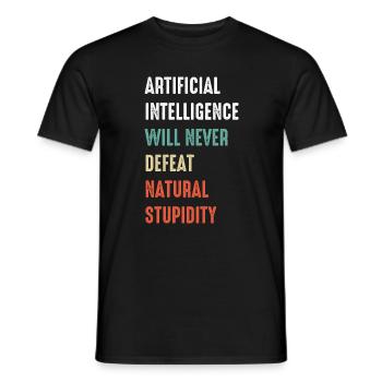 Lustige Künstliche Intelligenz Maschinelles Lernen KI - Männer T-Shirt - Schwarz - Vorne - AI Model Male 178 light (178cm)